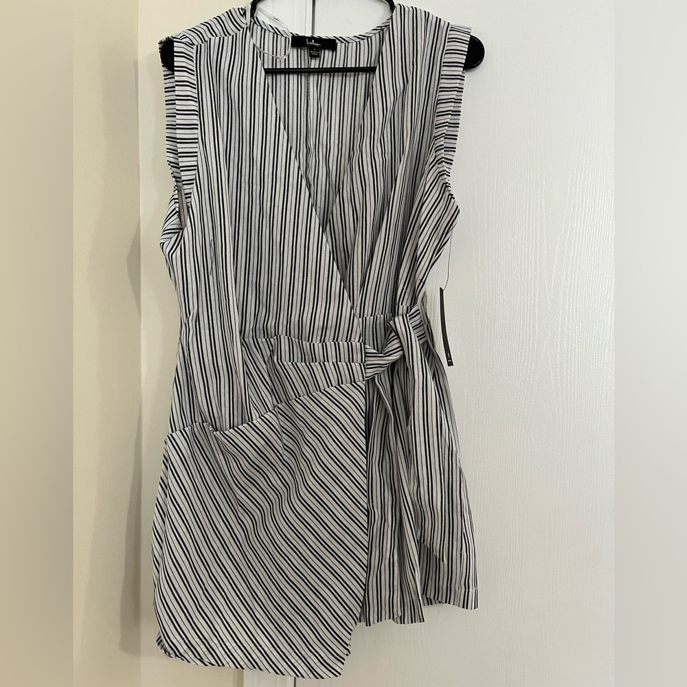 Black and white striped romper